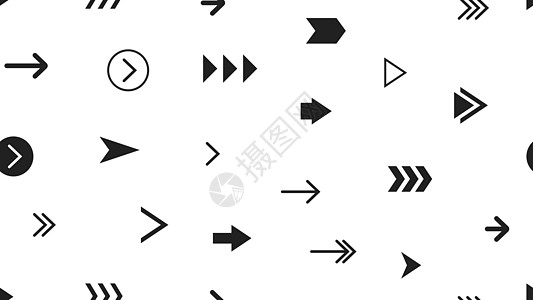 带箭头的无缝现代单色图案 白色背景上最受欢迎的黑色箭头插图打印纺织品几何学织物艺术图片