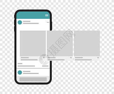 社交媒体移动应用程序页面模板 轮播帖子网络摄影正方形小样屏幕技术视频框架空白故事图片