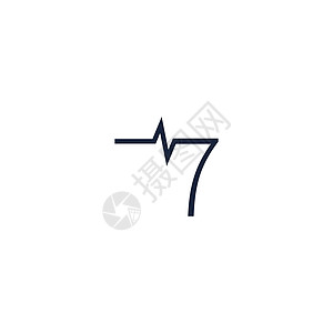 7号图标徽标 加上脉冲图标设计图片