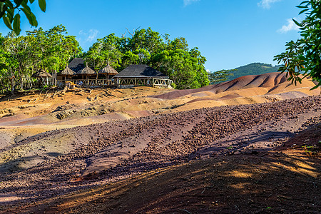 非洲印地洋毛里求斯岛非洲 印度洋热带火山旅行氧化铁全景自然现象编队蓝色黏土石头图片