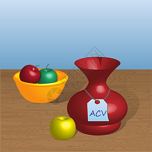 苹果醋和苹果消化养分饮食插图瓶子美食食物节食原料平衡图片