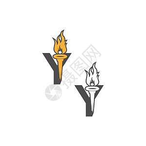 字母 Y 图标标志与火炬图标设计相结合图片
