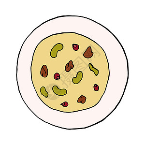 矢量手绘涂鸦 印度菜菜 菜单咖啡馆标签和包装的设计草图元素 白色背景上的彩色插图黑色烹饪蔬菜餐厅卡通片午餐美食绿色绘画黄色图片
