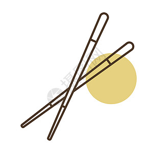 中国筷子棒矢量 ico午餐餐厅竹子菜单寿司美食食物插图用具刀具图片