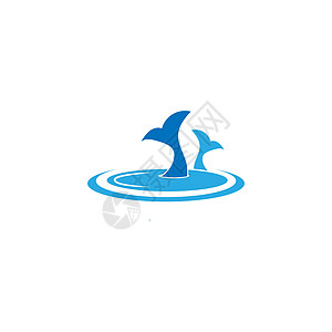 海豚标志图标设计概念向量模板海滩动物荒野跳跃哺乳动物蓝色酒店乐趣公司运动图片