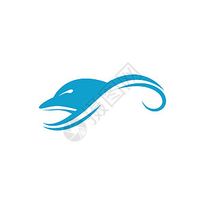 海豚标志图标设计概念向量模板插图海洋标识公司动物运动海滩游泳字母海浪图片