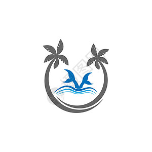 海豚标志图标设计概念向量模板字母公司海洋潜水身份生活蓝色标识旅行游泳图片