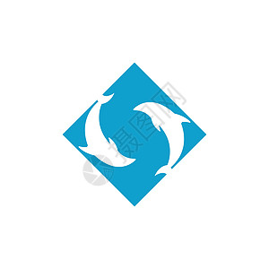 海豚标志图标设计概念向量模板运动字母海洋游泳尾巴身份酒店海滩旅行蓝色图片