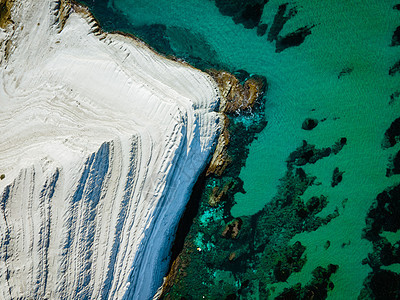 土耳其人的阶梯 意大利西西里岛 意大利西西里岛南部附近 Realmonte 海岸的岩石悬崖天线旅行吸引力巨石海洋石灰石海滩沿岸蓝图片