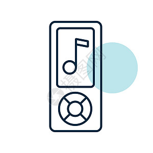 Mp3 播放器矢量平面 ico体积歌曲屏幕技术按钮立体声插图音乐耳机玩家图片