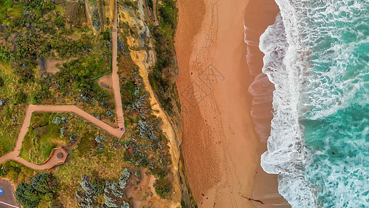 十二使徒 美丽的澳洲海岸线的空中景象悬崖海洋全景假期旅游石头港口场景蓝色旅行图片