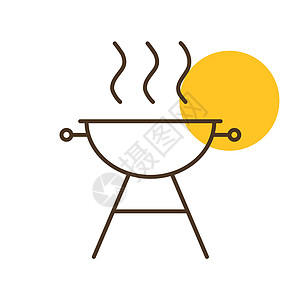 烧烤烧烤野餐矢量 ico木炭烹饪牛扒后院标识插图派对食物牛肉标签图片