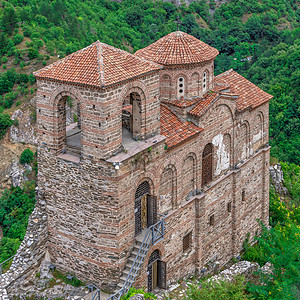 保加利亚中世纪的Asens堡垒历史复兴文化建筑油漆旅行壁画民族建筑学宗教图片