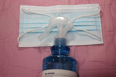 蓝色布面面罩 用洗手液瓶凝胶产品流感瓶子液体卫生保健病菌预防消毒剂图片