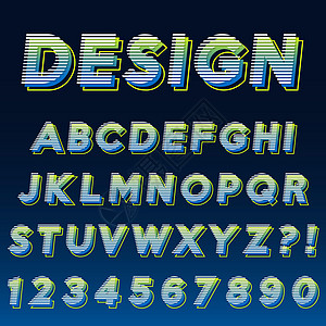 带数字的字母表现代效果设计图片