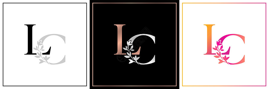 LC 会标 LC 初始婚礼 LC 标志公司 LC 图标业务 企业标志与变化三种颜色设计字母婚姻名称 品牌名称 初始夫妇 字体字母图片