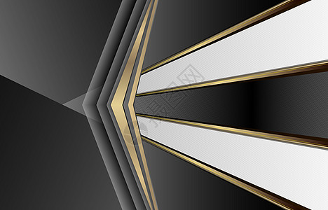 抽象背景黑金抽象背景黑色和金色科技箭头 带有白色和灰色箭头的矢量插图设计技术适用的网页横幅封面传单海报模板图片