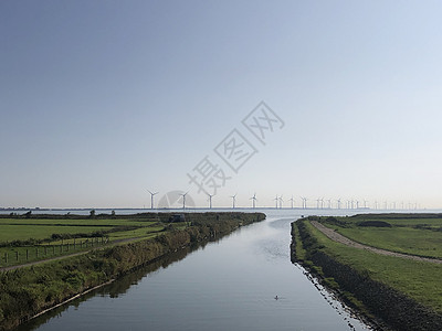莱默周围IJsselmeer的风车词条风景晴天天空蓝天图片