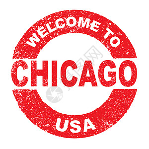 橡胶墨水印章 欢迎来到美国芝加哥商业广告插图艺术品艺术圆形圆圈贴纸互联网网络图片