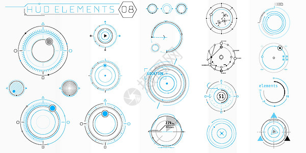一套未来界面的氢氟烷烃环形元素电子产品高科技数据雷达收藏软件造型用户图表科学图片