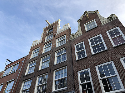 阿姆斯特丹的建筑建筑学窗户装饰市中心住房特丹风格天空图片