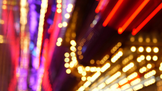 位于美国拉斯维加斯的模糊的复古赌场装饰展露式摘要结束 Freemont街上闪烁着发光的古董时装灯泡 在弗朗蒙特街酒店坡度罪恶线条图片
