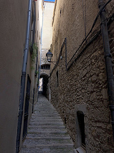 吉罗纳旧城的楼梯图片