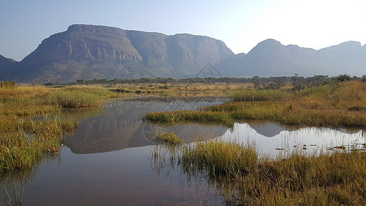 山区山脉池塘反射自然保护区背景图片
