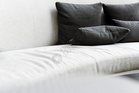 沙发上的坐垫棉布房间家居灰色纺织品客厅家具材料软垫装饰图片