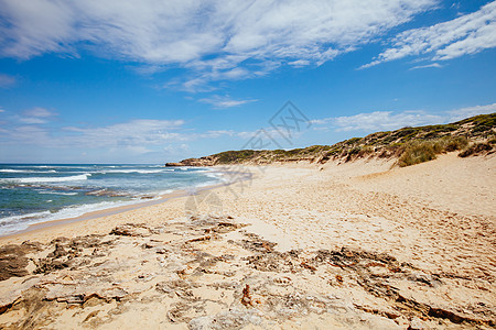 澳大利亚索伦托科奥尼亚海滩蓝色旅行黄色旅游悬崖天堂海岸海洋岩石海岸线背景图片