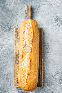 法国面包面包 灰色背景 顶楼平面图片
