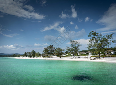 西哈努克维尔坎波迪亚海岸附近的科洪岛的天堂海滩旅游海岸线游客风景异国热带破坏晴天白色情调图片