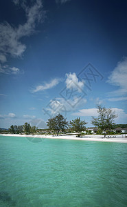 西哈努克维尔坎波迪亚海岸附近的科洪岛的天堂海滩风景旅游异国晴天热带破坏情调海岸线游客白色图片