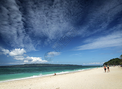 菲利平斯热带天堂波拉卡伊岛著名的普卡海滩异国情调海岸晴天旅游风景假期游客吸引力图片
