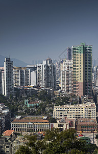 市中心Macau市带有塔楼的天线图摩天大楼建筑物城市市中心景观天际要塞积木风景住宅图片