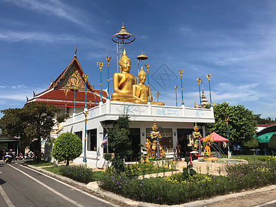 寺雕像宗教金子寺庙天空图片