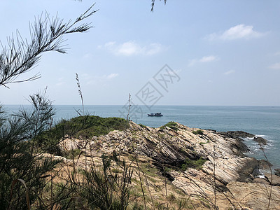 Koh Samet的落岩海岸海洋背景图片