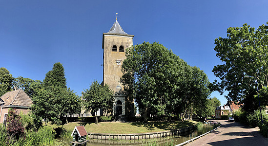 在奥斯特伦的教堂宗教全景教会运河街道图片
