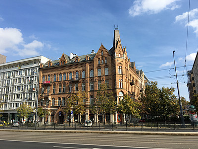 华沙的建筑天空房子窗户建筑学背景图片