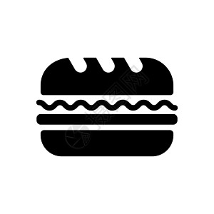地铁三明治矢量字形图标 快餐标志小吃插图午餐沙拉餐厅包子火腿早餐面包食物图片