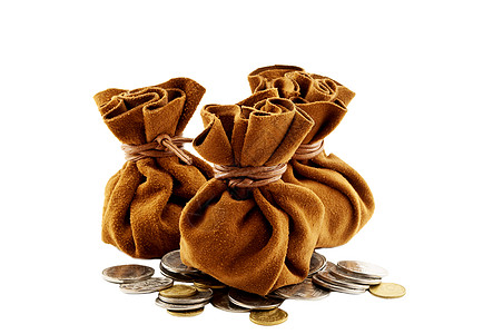 古老的邮袋钱解雇纺织品金子皮革小袋金融货币商业硬币现金图片