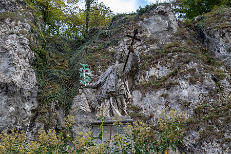 德国巴伐利亚Kelheim附近的Weltenburg修道院建筑学目的地旅游教会地标教堂建筑旅行雕像黄色图片