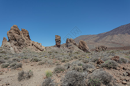 山地景观 在Teide火山附近西班牙特纳里夫的四指山麓旅行插图游客领土照片晴天天气顶峰远足图片