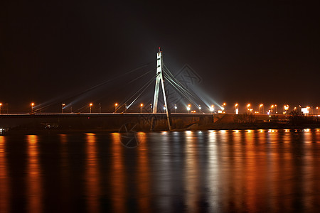 夜间在基辅的莫斯科桥 基辅市天线图片