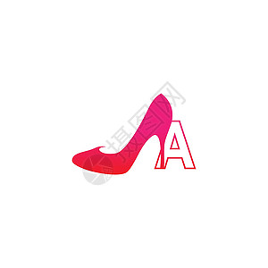 字母 A 与女鞋高跟鞋标志图标设计 vecto图片