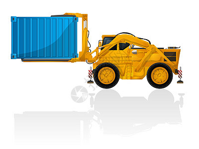 重型叉车贮存建造货物服务柴油机托盘装载机送货工业插图图片