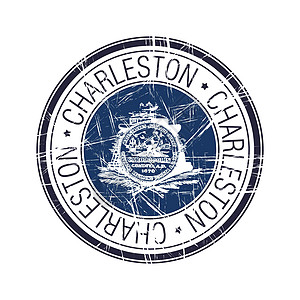 南卡罗来纳州查尔斯顿市矢量 stam图片