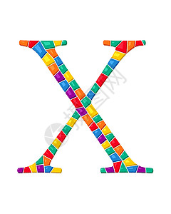 字母 X 矢量马赛克图片