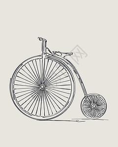 一分钱复古自行车小品背景图片