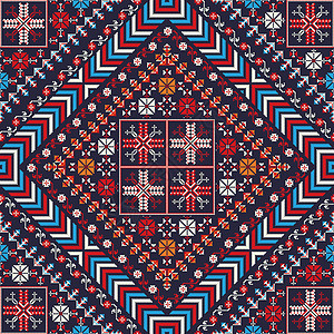 罗马尼亚传统图案 1纺织品国家戏服艺术刺绣装饰品几何地毯绣花民间图片